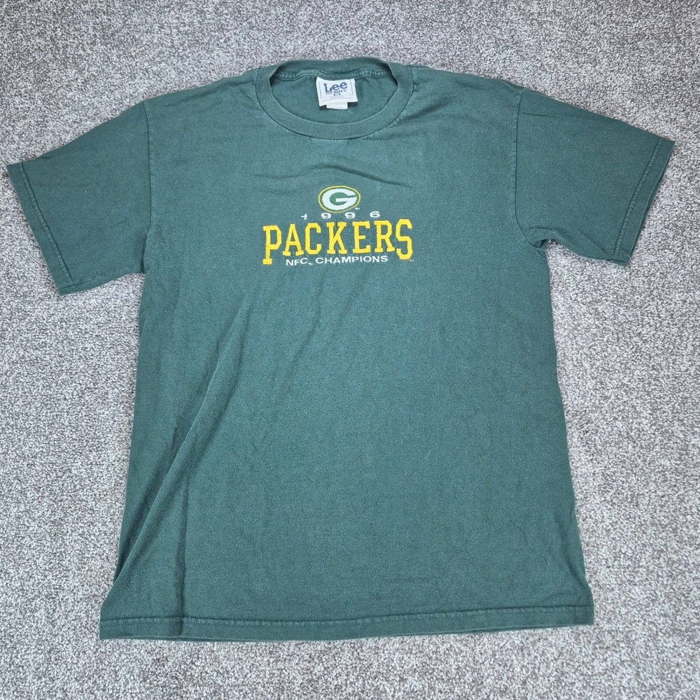 Vintage Lee Sport Green Bay Packers T-Shirt Medium '96 NFC Champions Made in USA